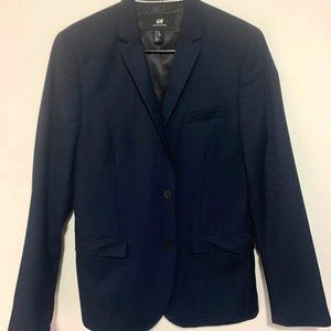 H&M Navy Blue Slim Fit Blazer